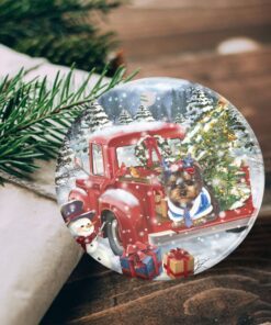 christmas yorkshire terrier ceramic ornament tty344o 1045