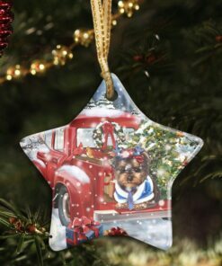 christmas yorkshire terrier ceramic ornament tty344o 6546