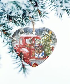 christmas yorkshire terrier ceramic ornament tty344o 8855