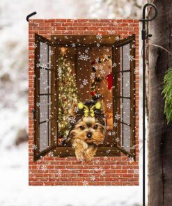 christmas yorkshire terrier flag ttv335f 4659