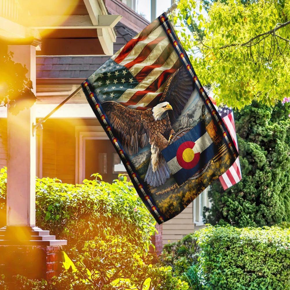 Colorado State Eagle American Flag