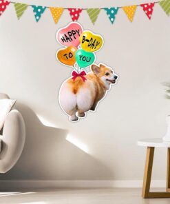 Corgi Dog Happy Birthday To You Hanging Metal Sign TQN821MS