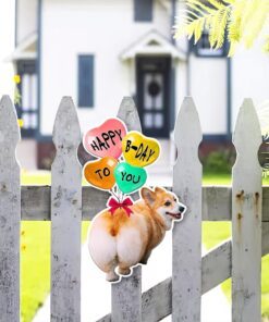 corgi dog happy birthday to you hanging metal sign tqn821ms 3055