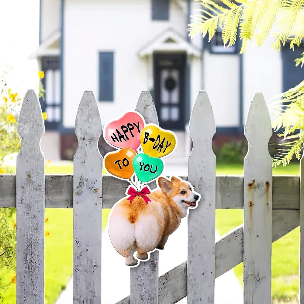 Corgi Dog Happy Birthday To You Hanging Metal Sign TQN821MS - Image 5