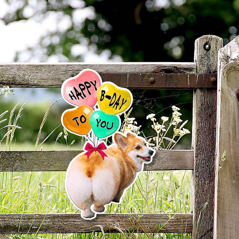 Corgi Dog Happy Birthday To You Hanging Metal Sign TQN821MS - Image 4