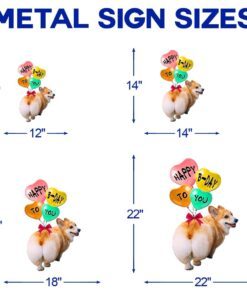 corgi dog happy birthday to you hanging metal sign tqn821ms 4317