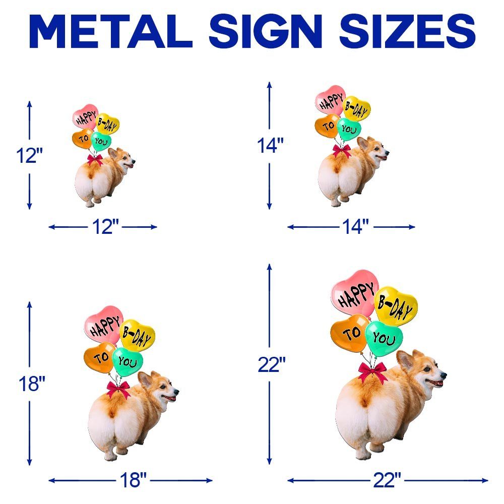 Corgi Dog Happy Birthday To You Hanging Metal Sign TQN821MS - Image 6