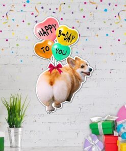 corgi dog happy birthday to you hanging metal sign tqn821ms 8432