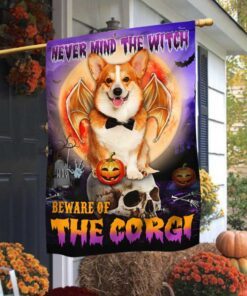 Corgi Halloween Flag Beware Of The Corgi DBD2796Fv30