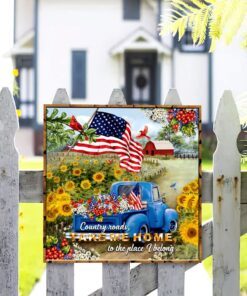 country roads take me home hanging metal sign anl147ms 3218