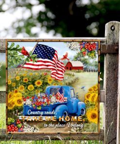country roads take me home hanging metal sign anl147ms 7753