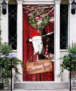 cow. cattle. mooey christmas door cover 4207