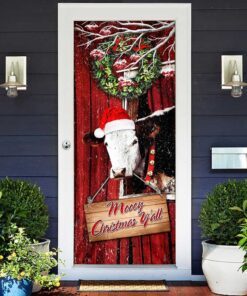cow. cattle. mooey christmas door cover 5016