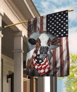 Cow Cattle Farm American US Flag