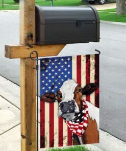 cow cattle happy 4th of july. american us flag 1961
