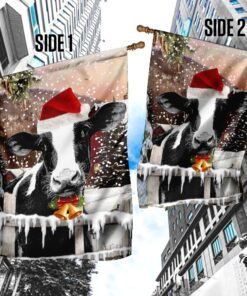 cow christmas flag 4958