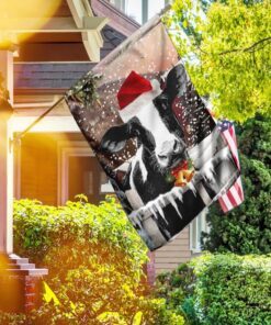 cow christmas flag 7096
