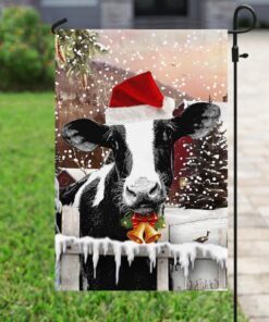cow christmas flag 7693