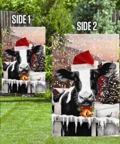 cow christmas flag 8651