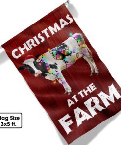 cow christmas flag christmas at the farm tqn602f 8572