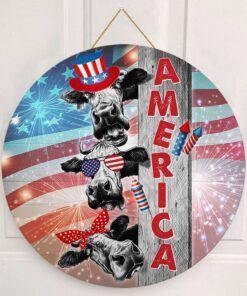 cow door sign america wooden sign tph07wd 1449