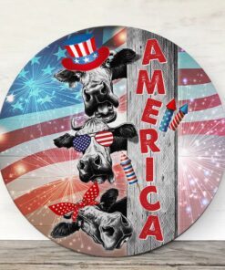 cow door sign america wooden sign tph07wd 5115