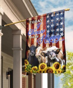 Cow Sunflower. Today I Choose Happy Flag