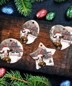 cowbells ring ceramic ornament 1389