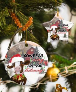 Cowbells Ring Ceramic Ornament