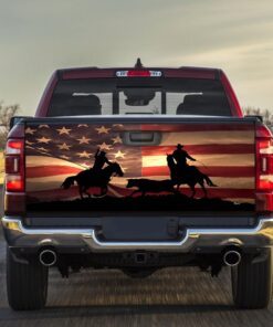 Cowboy American Truck Tailgate Decal Sticker Wrap TRN1359TD