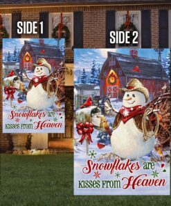 cowboy christmas flag snowflakes are kisses from heaven ddh2965f 2845