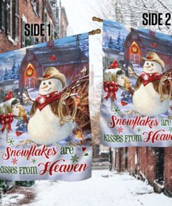 cowboy christmas flag snowflakes are kisses from heaven ddh2965f 6167