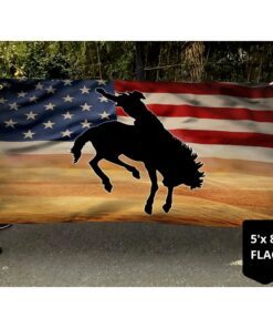 cowboy flag american cowboy horse grommet flag qtr51gf 1787