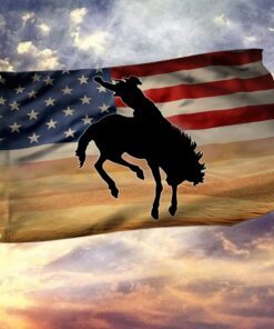 Cowboy Flag American Cowboy Horse Grommet Flag QTR51GF