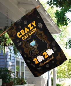 crazy black cat lady flag 4079