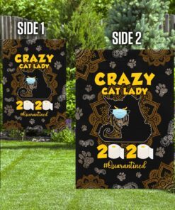 crazy black cat lady flag 5387