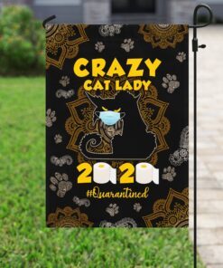 crazy black cat lady flag 8400