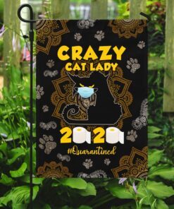 crazy black cat lady flag 8676