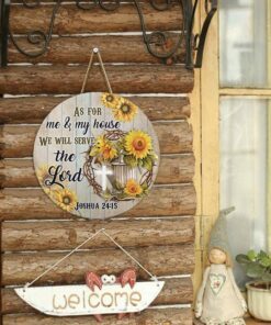 cross &amp sunflower wooden sign as for me &amp my house we will serve the lord dbd3112wdv1 2683