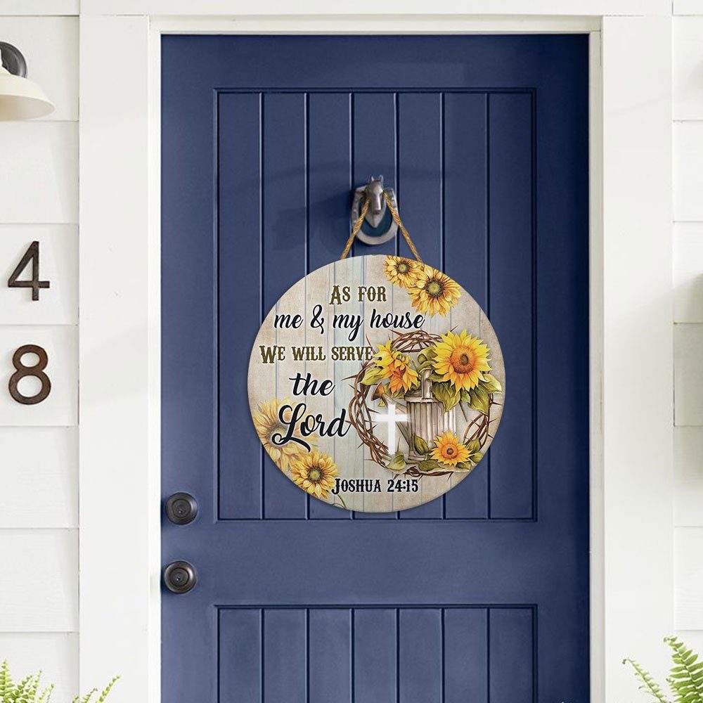Cross & Sunflower Wooden Sign As For Me & My House We Will Serve The Lord DBD3112WDv1 - Image 3