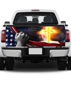 cross and bible truck tailgate decal sticker wrap 2107