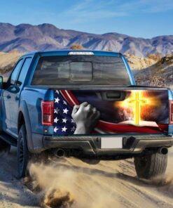 cross and bible truck tailgate decal sticker wrap 4199