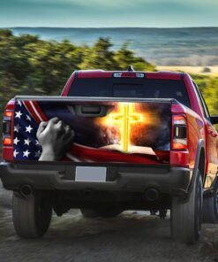 cross and bible truck tailgate decal sticker wrap 7222
