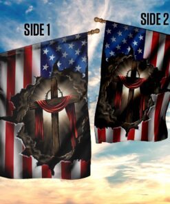 cross christ american flag 5192