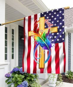 Cross Faith US Flag Infinity Symbol Rainbow Feather DBD3307F