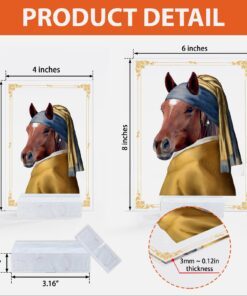 custom horse personalized horse with a pearl earring custom pet portrait bnn64asct 7012