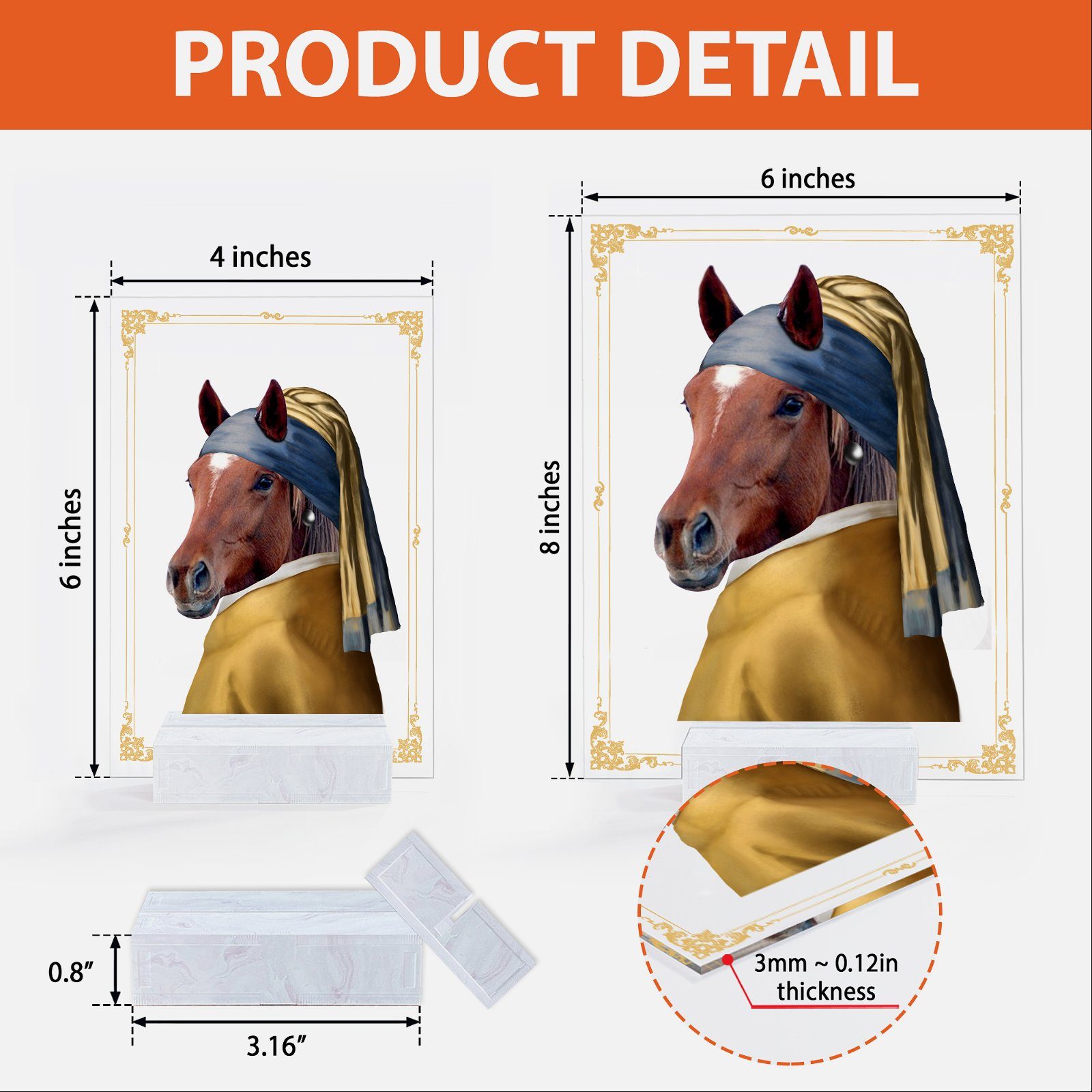 Custom Horse Personalized Horse With a Pearl Earring Custom Pet Portrait BNN64ASCT - Image 5