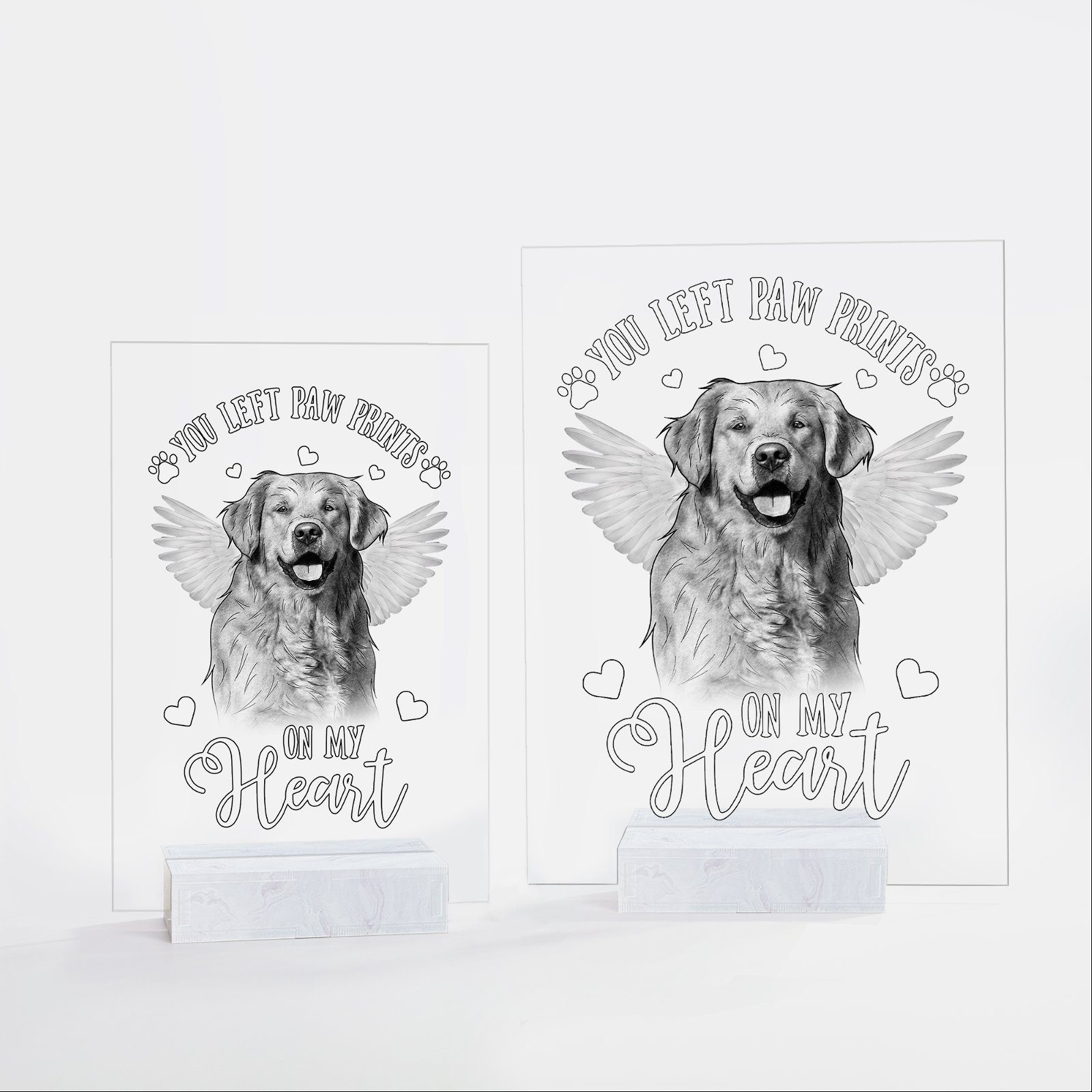 Custom Pet Image Acrylic Sign You Left Paw Prints On My Heart BNN160ASCT - Image 5