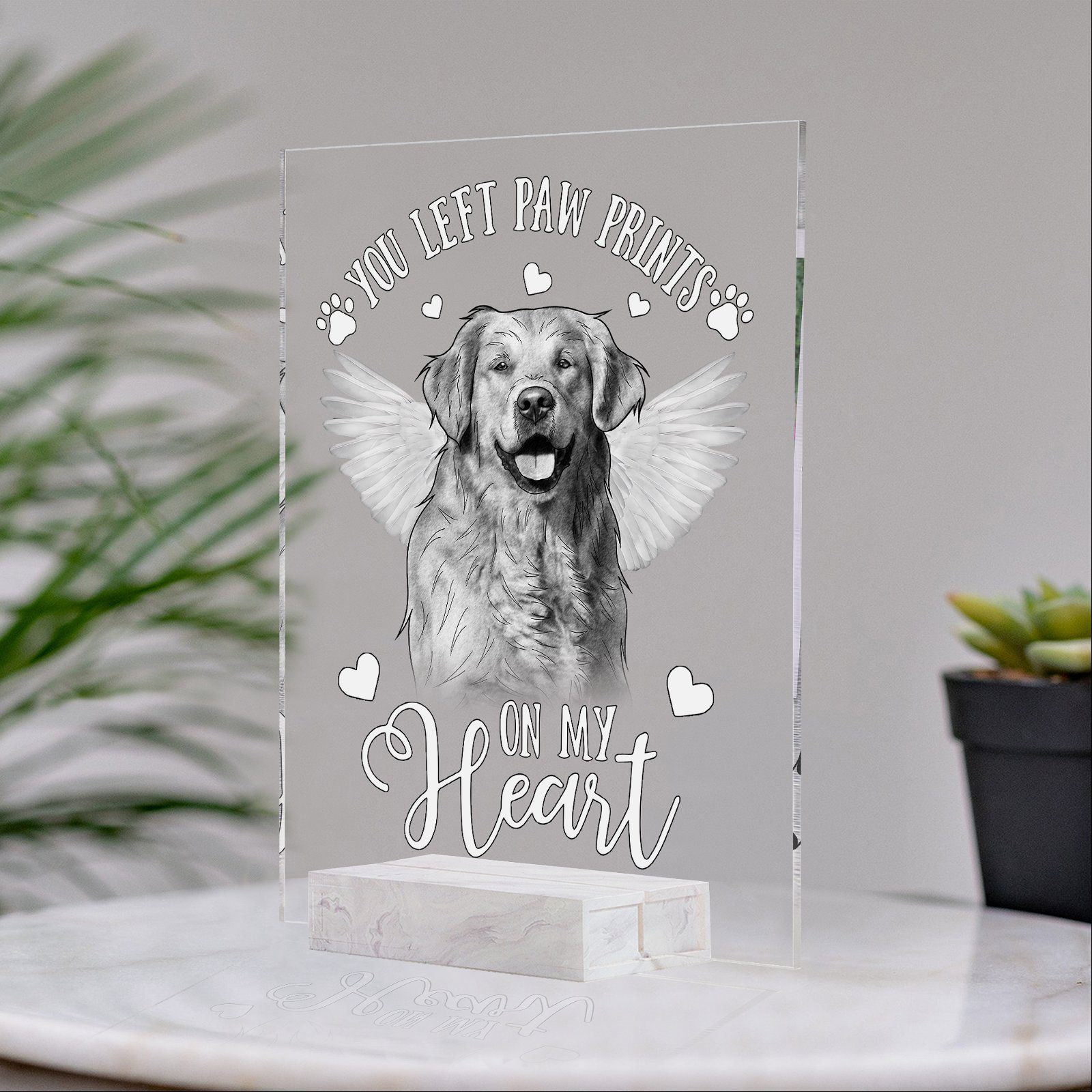 Custom Pet Image Acrylic Sign You Left Paw Prints On My Heart BNN160ASCT - Image 3