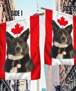 custom pictures dog flag canadian flag qtr295f 3694